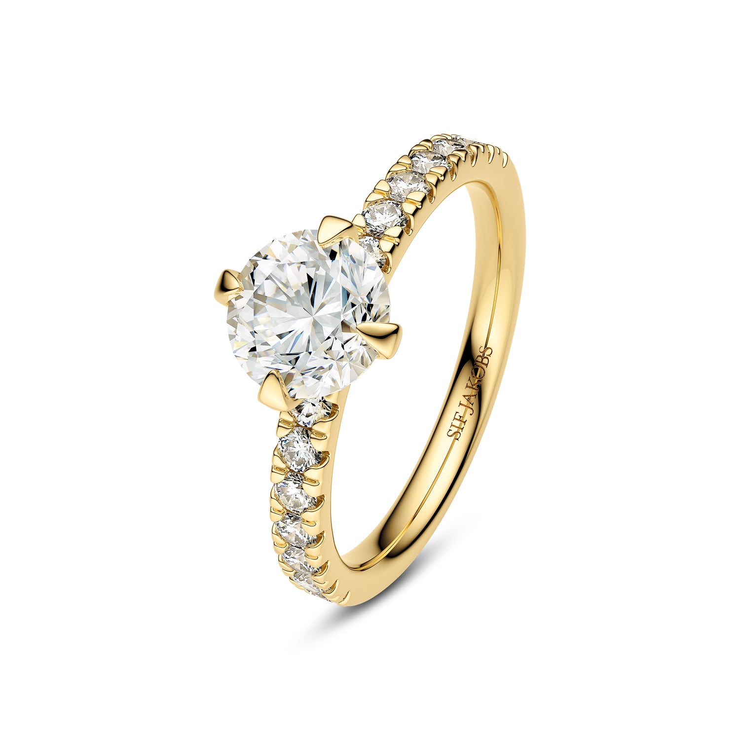 Ring Venice Solitaire Altro - 14 Kt Guld med Lab-diamanter