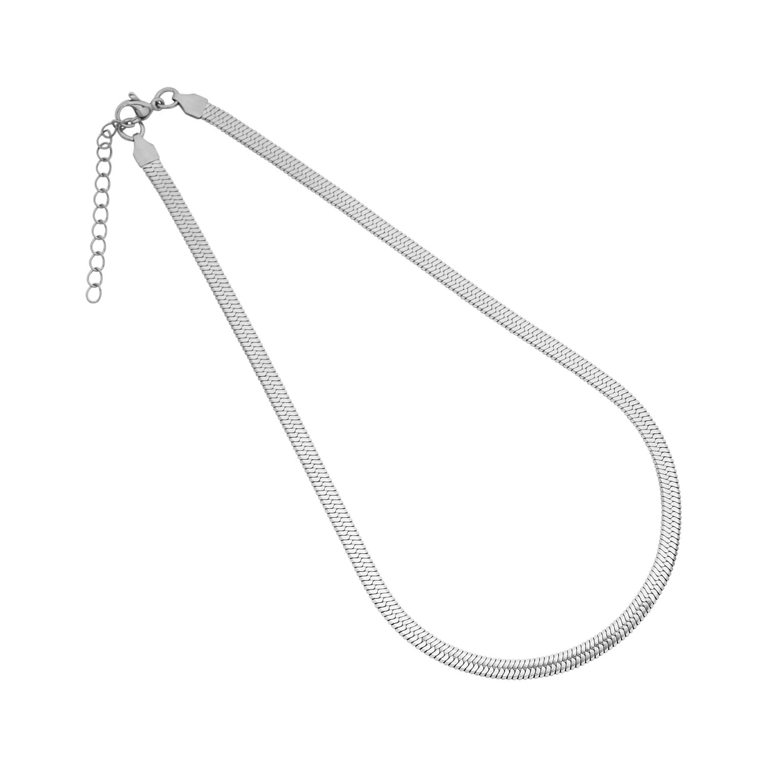 5 Mm Bred Slangehalskæde I Stål