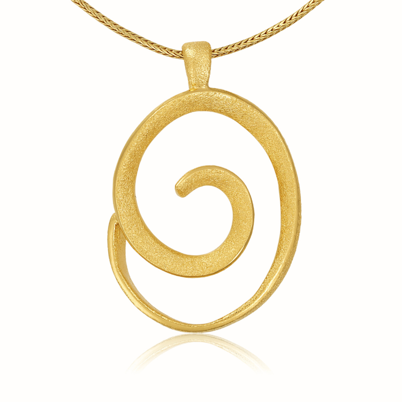 Elegant Spiral Halssmykke i Forgyldt Sølv - Gaveidé