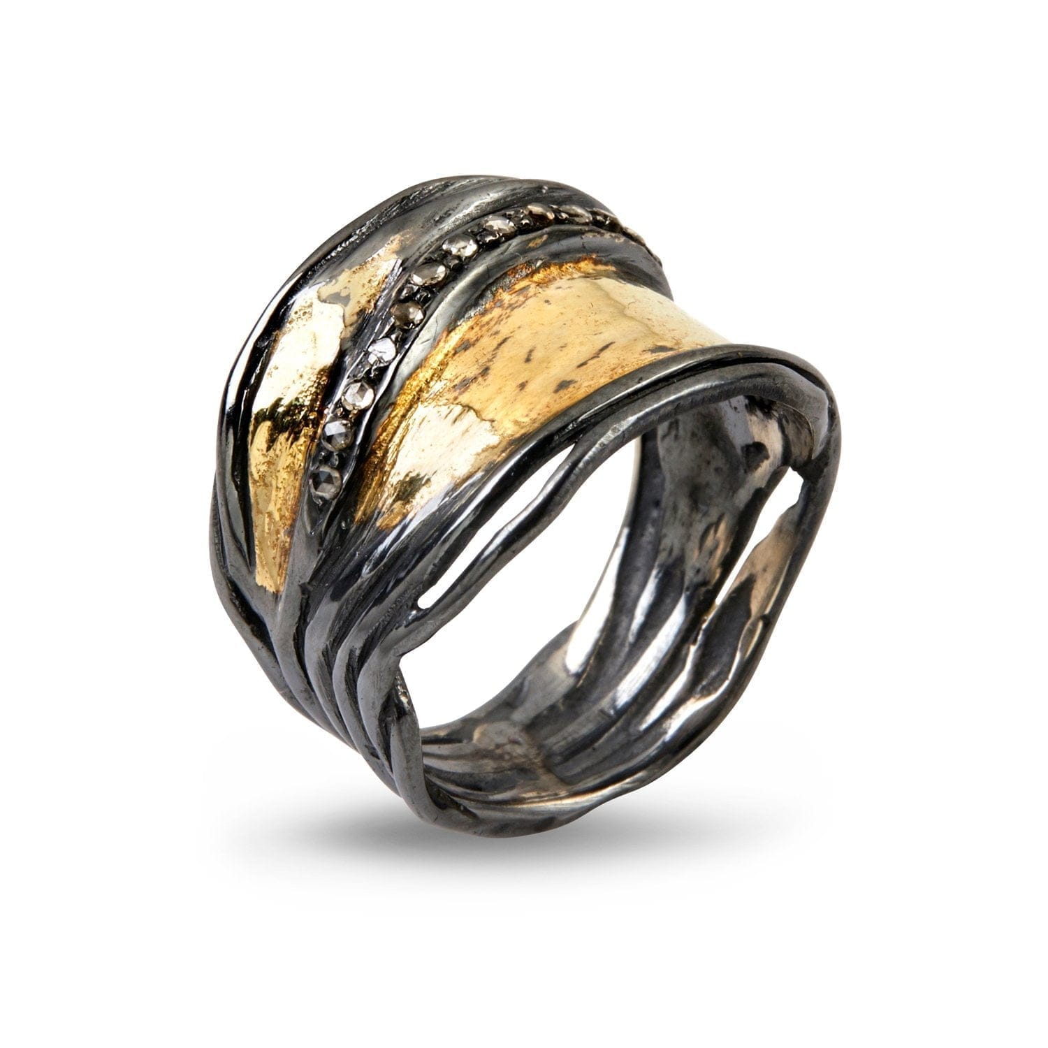 Ring Nebula Pavé Slim – Eksklusiv Sølvring med Diamanter