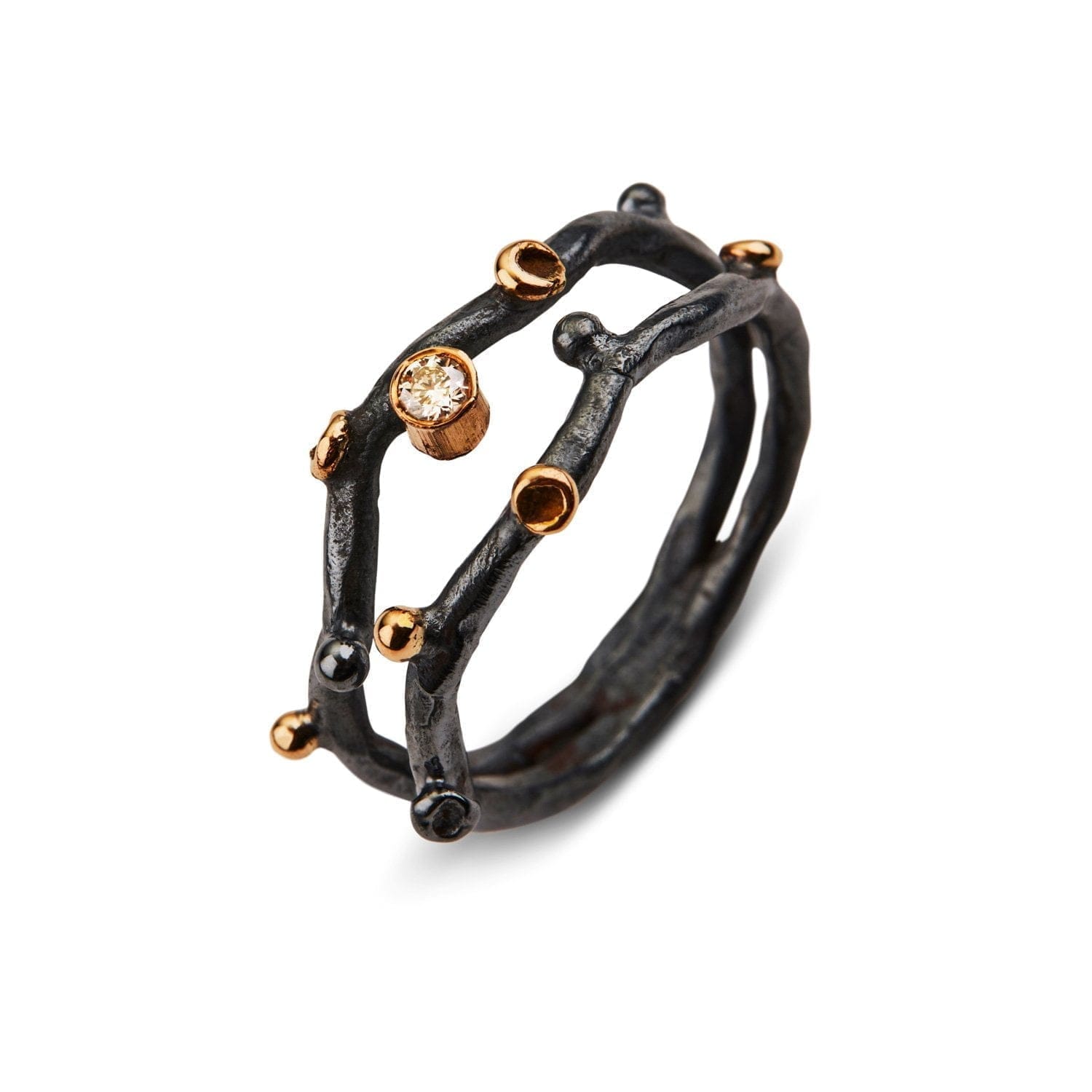Ring Grace Duo - Håndlavet Sølvring med Diamant