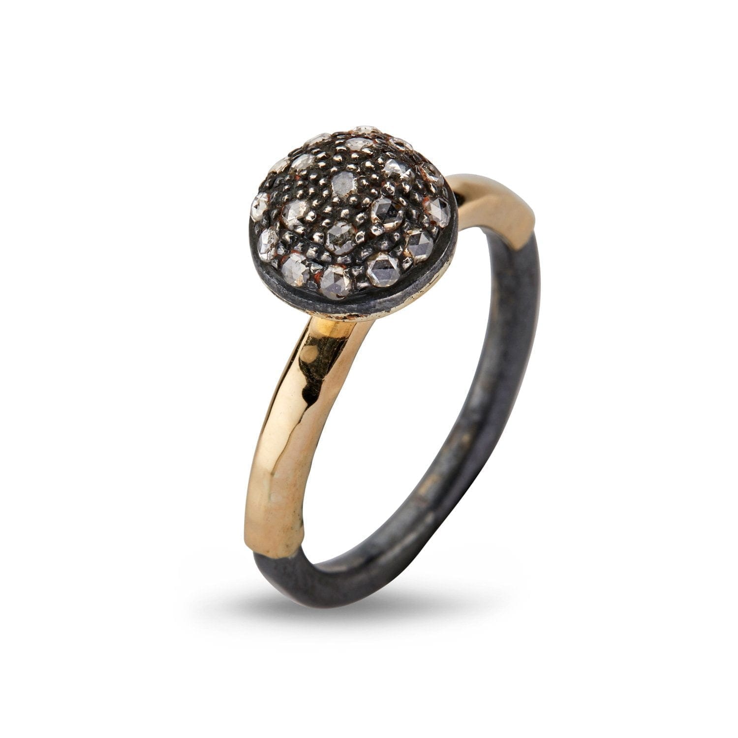Ring Victoria Rose Pavé - Håndlavet Sølvring med Diamanter