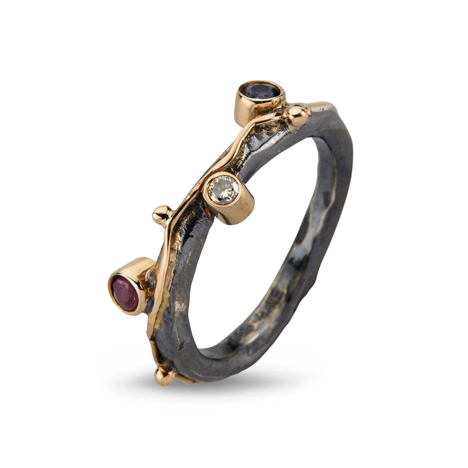 Ring Zeus Triple med Tre Ædelsten - Unik Design