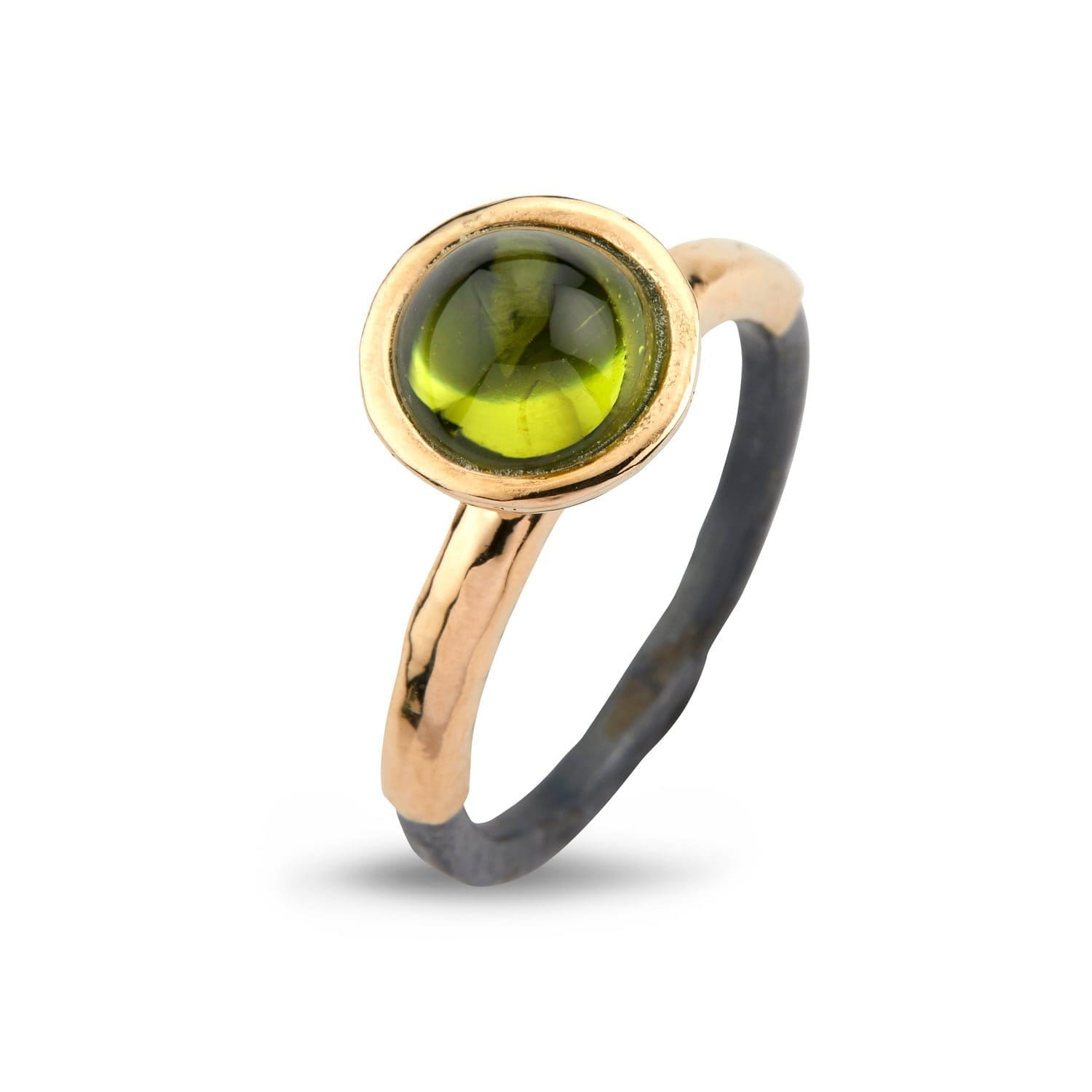 Ring Victoria Rose med Peridot Cabochon - Håndlavet Smykke