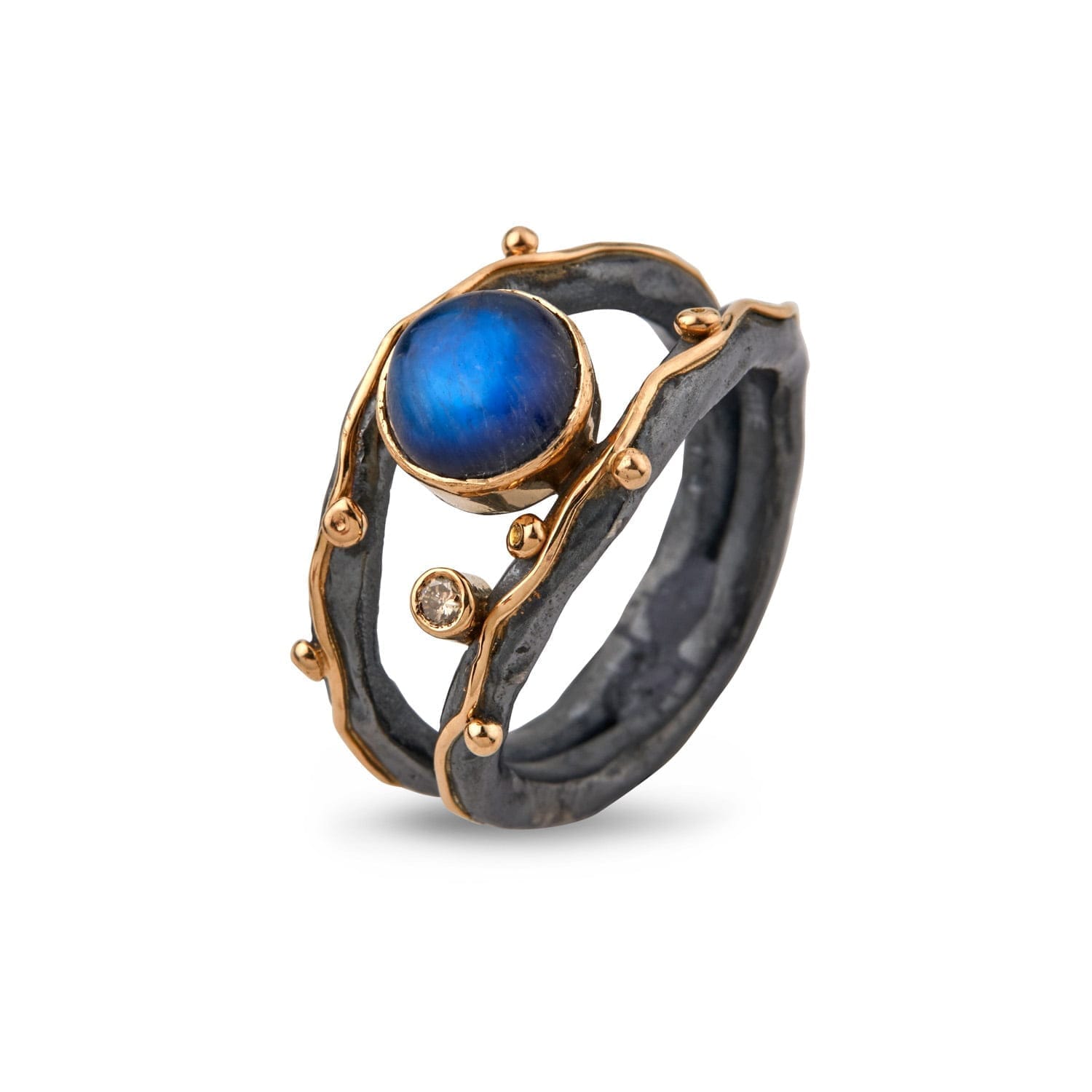 Zeus Dubeca Rainbow Moon Sølvring - Magisk Design