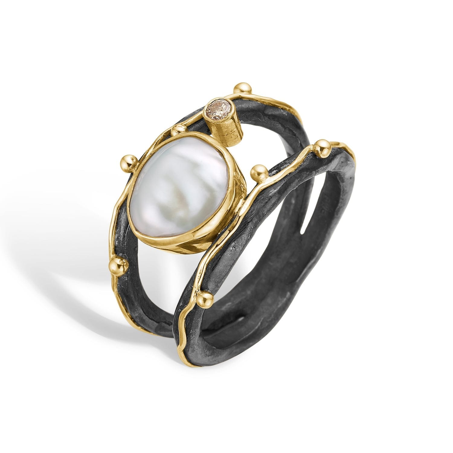 Ring Zeus Dubeca White Keshi – Elegant perlering i tilbud!