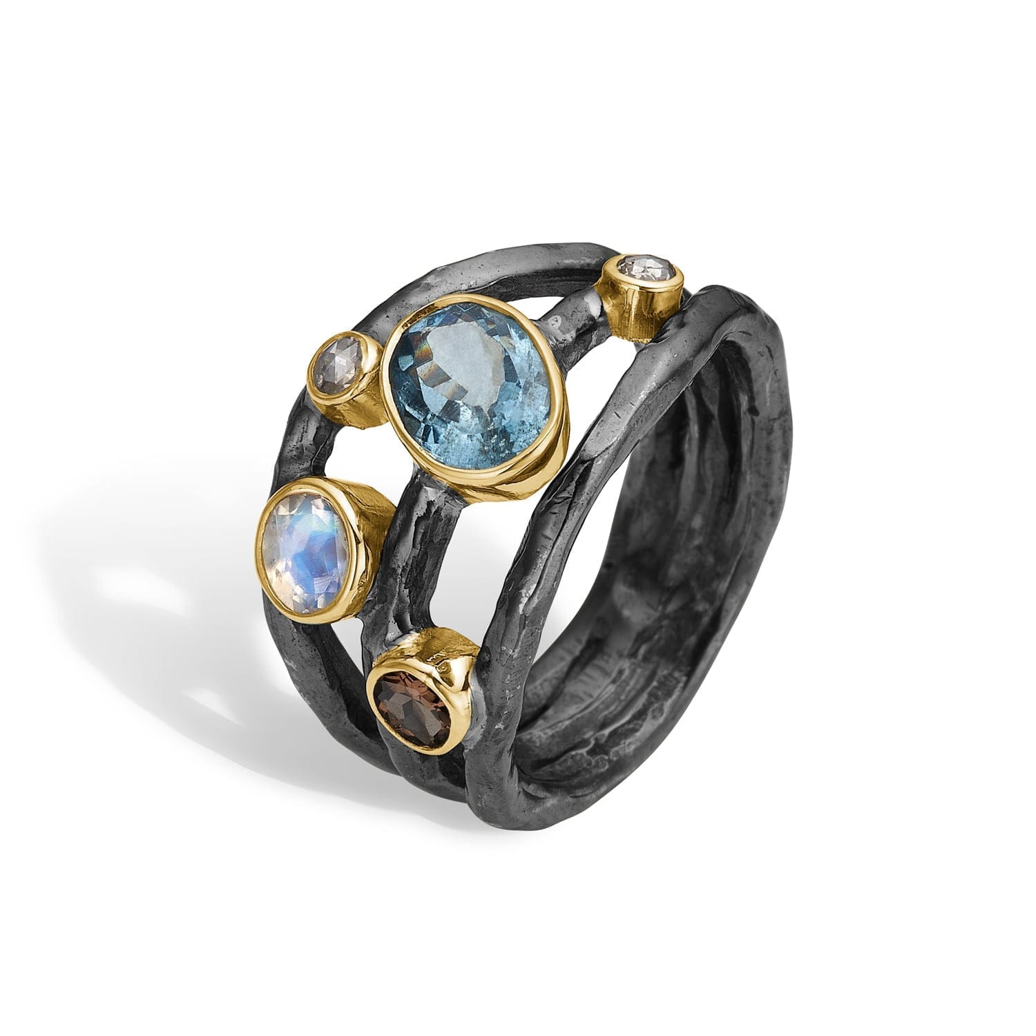 Ring Alika - Smuk ring med aquamarine og diamanter