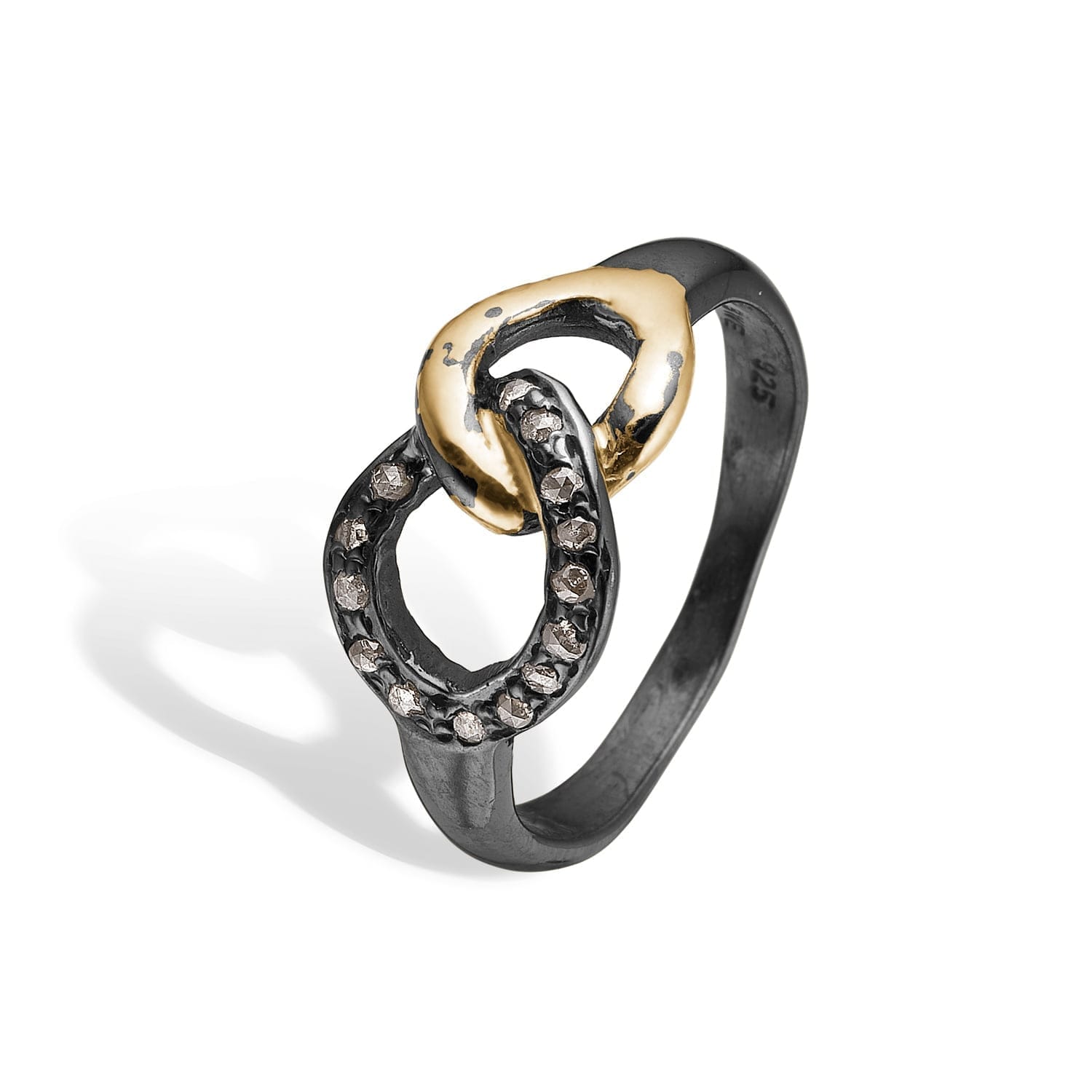 Ring Onassis Duo - Diamantring med guld og rosenklip