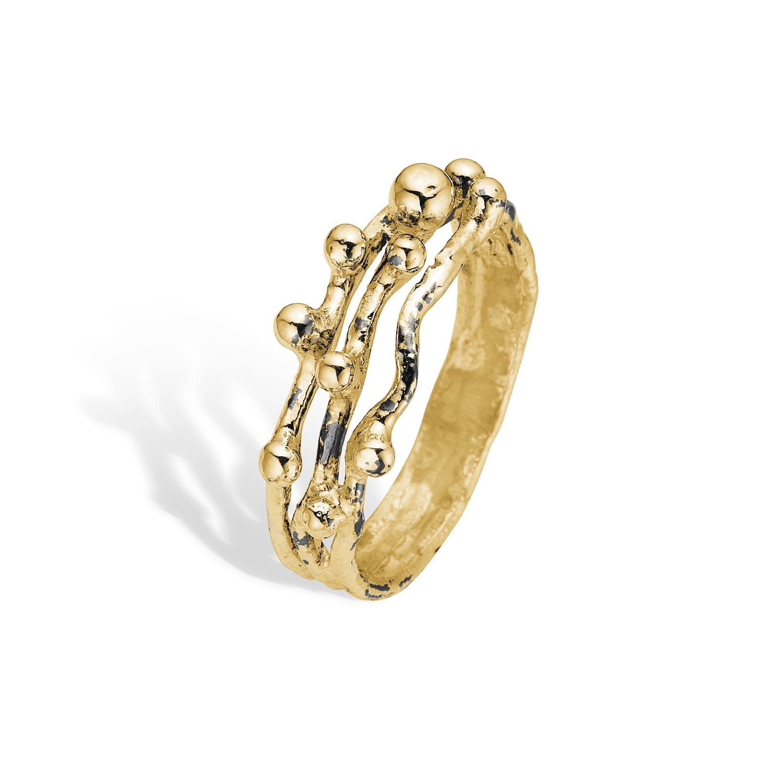 Ring Harlem Buds-3 Golden - Eksklusiv Guldring 925s