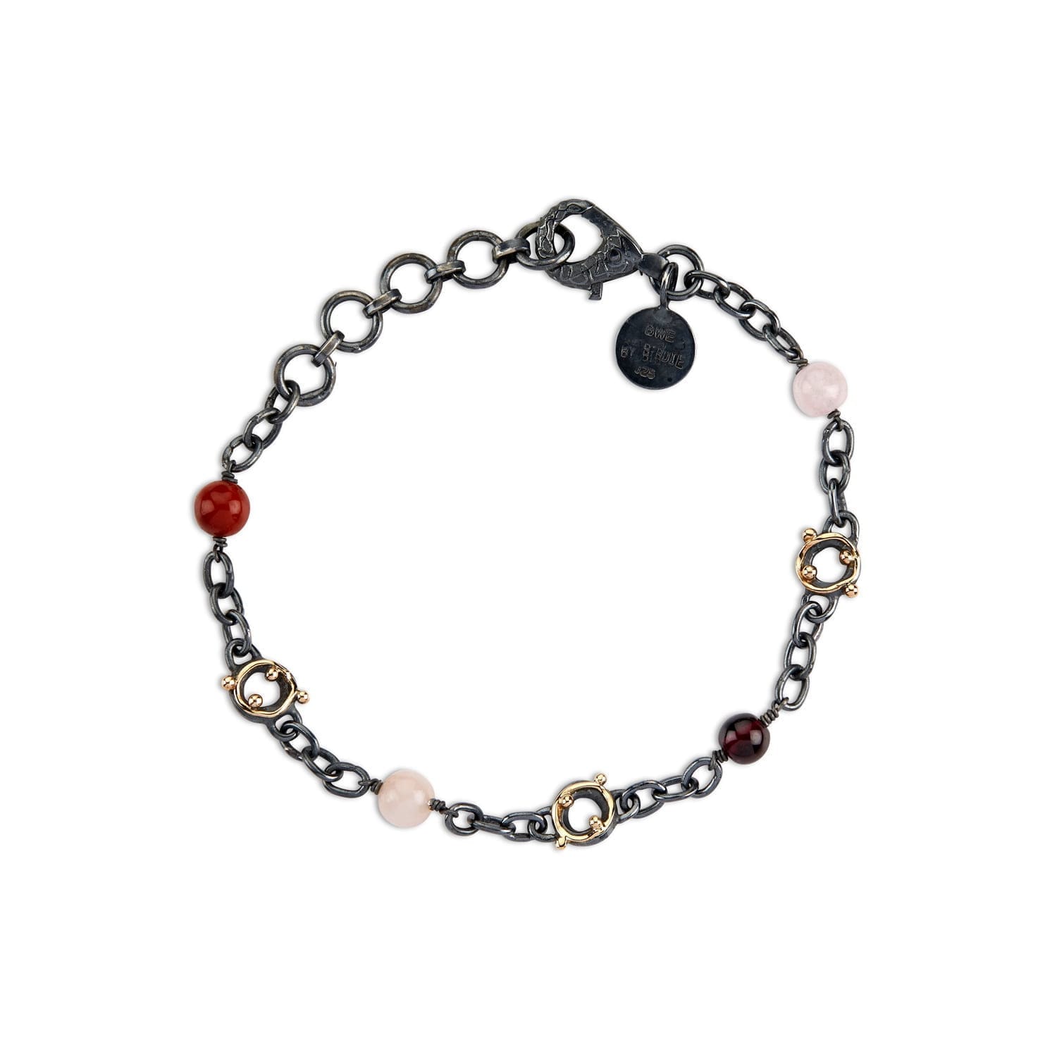 Zeus Stones Rød Mix Armbånd - Stærk Elegance og Varme