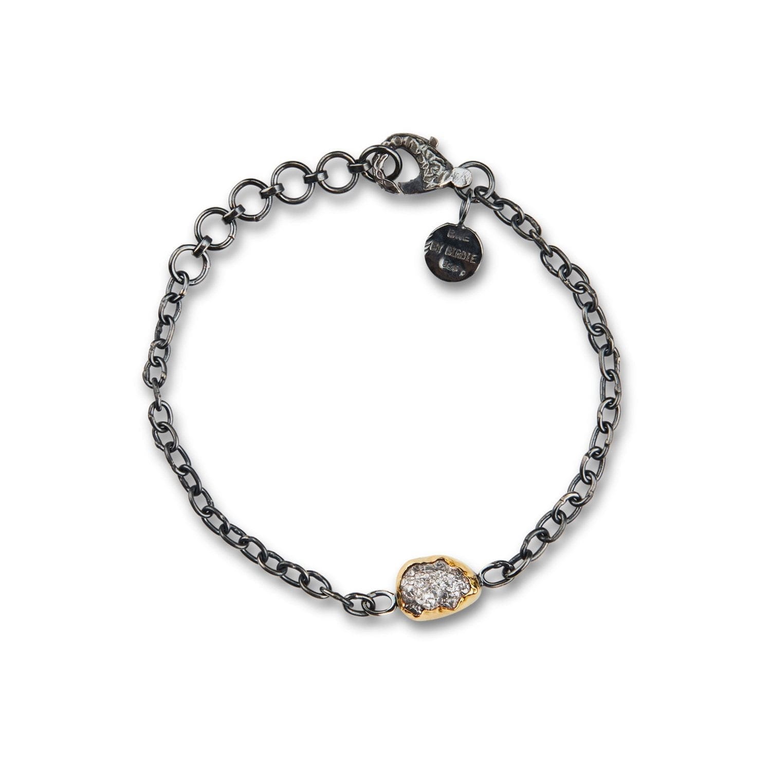 Victoria Armbånd i sølv og guld med rå diamant