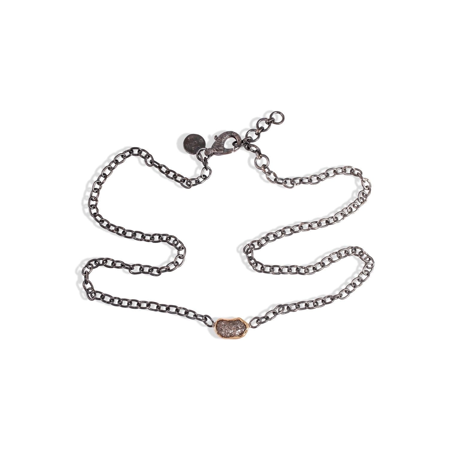 Victoria Halskæde med ru diamant - 925 sølv & 14 karat guld