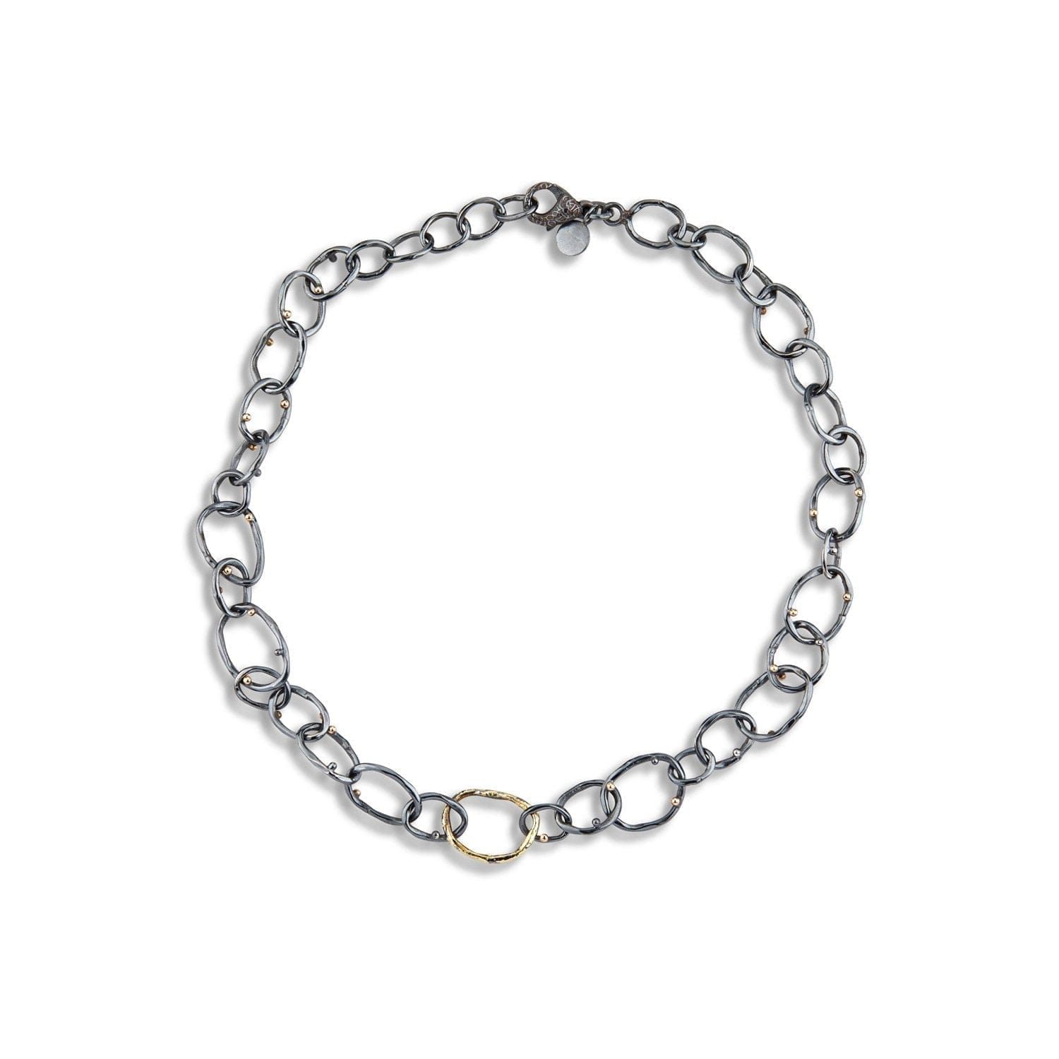 Apollo Golden Link 47cm Halskæde i Sølv og Guld