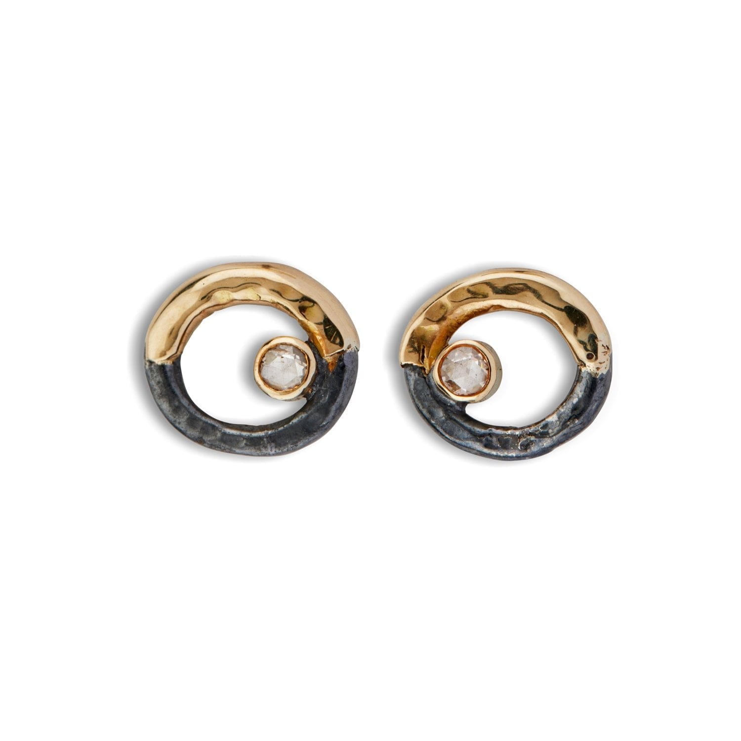 Victoria Rose Ørestikkere i Sølv og Guld med Diamanter