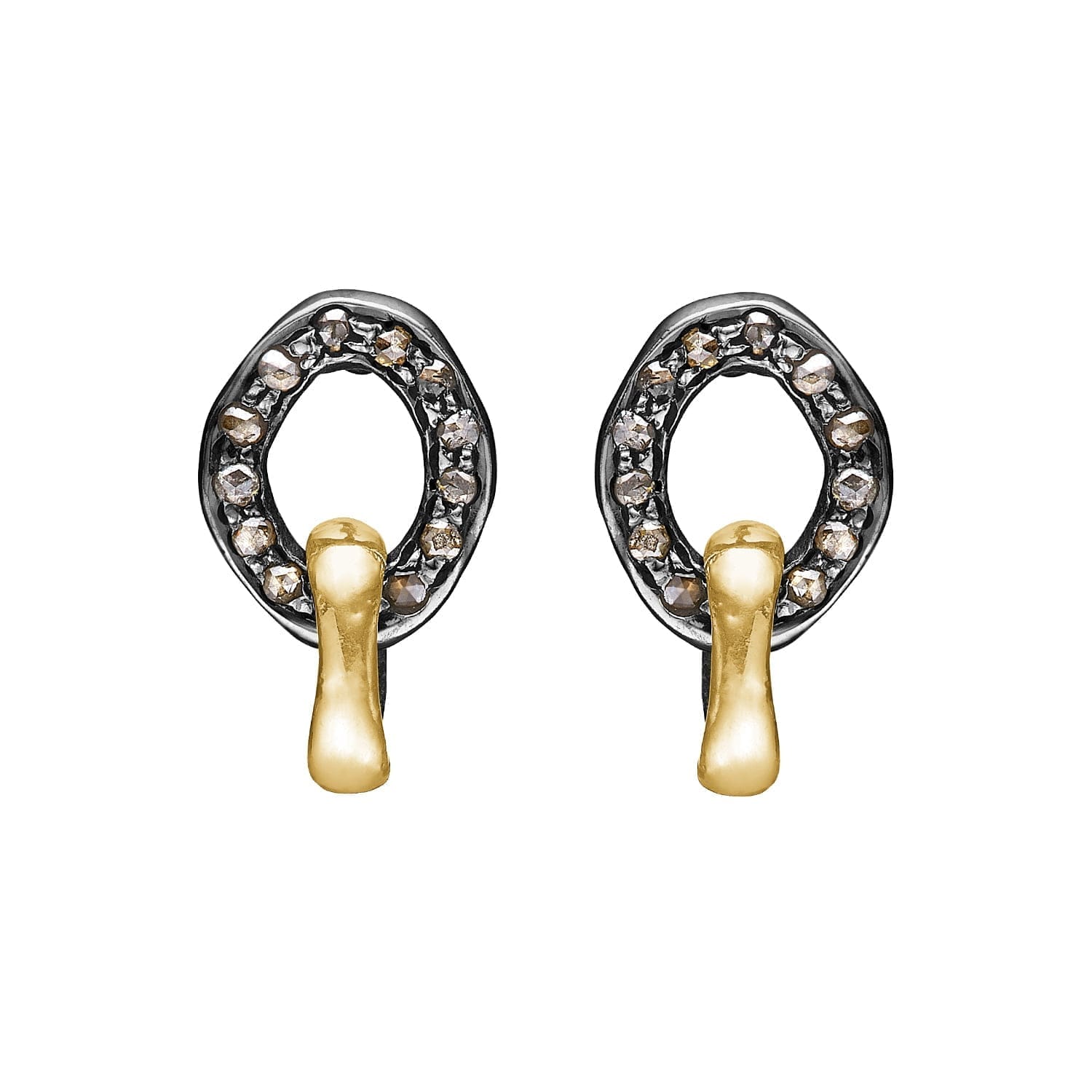 Onassis Duo Golden Ørestikkere med Diamanter