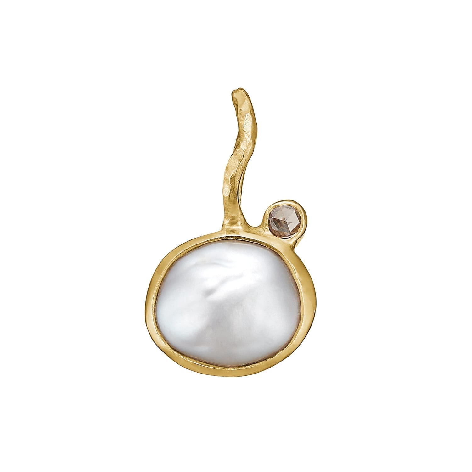 Zenith Hvid Keshi Perle Vedhæng - Guld Elegance