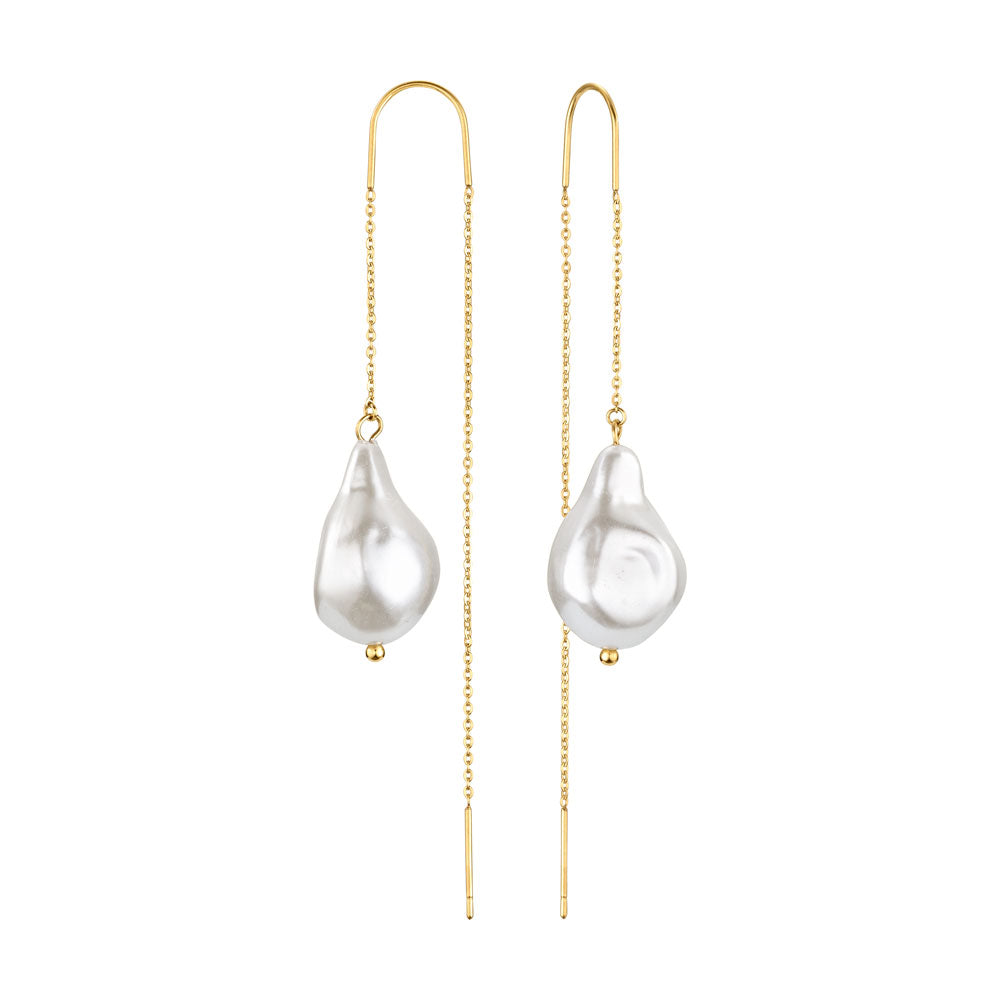 Azzurra Guld Ørehængere med Perle - Elegance til Gave