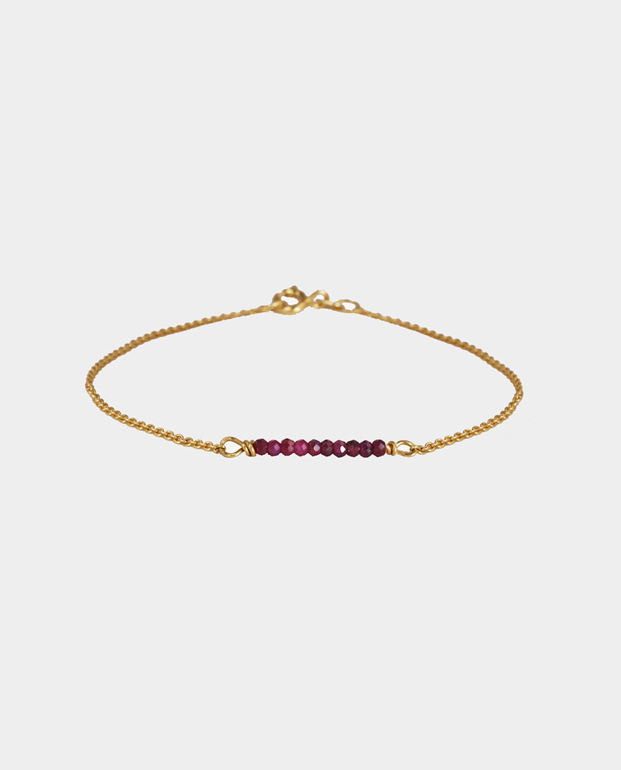 Adelperga - Armbånd med Rubiner i Bordeaux Farver