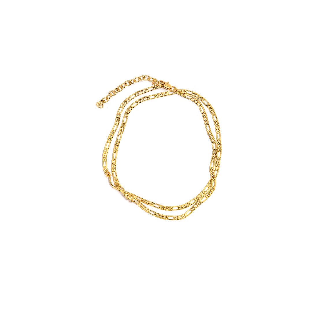 Tre-i-1 Kæde i 18 Karat Forgyldning - Halskæde, Ankelkæde, Armbånd