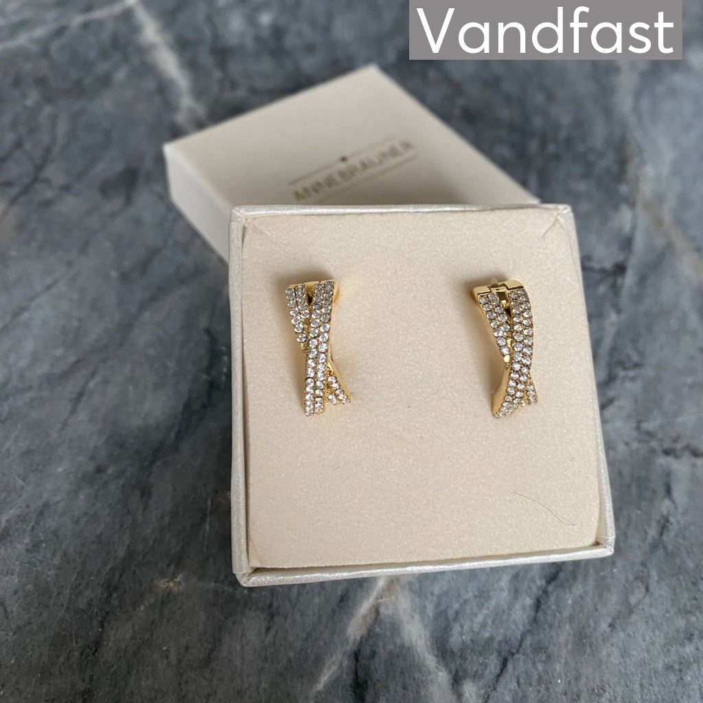 Annebrauner Alma Zirconia Creole øreringe i 18k guld