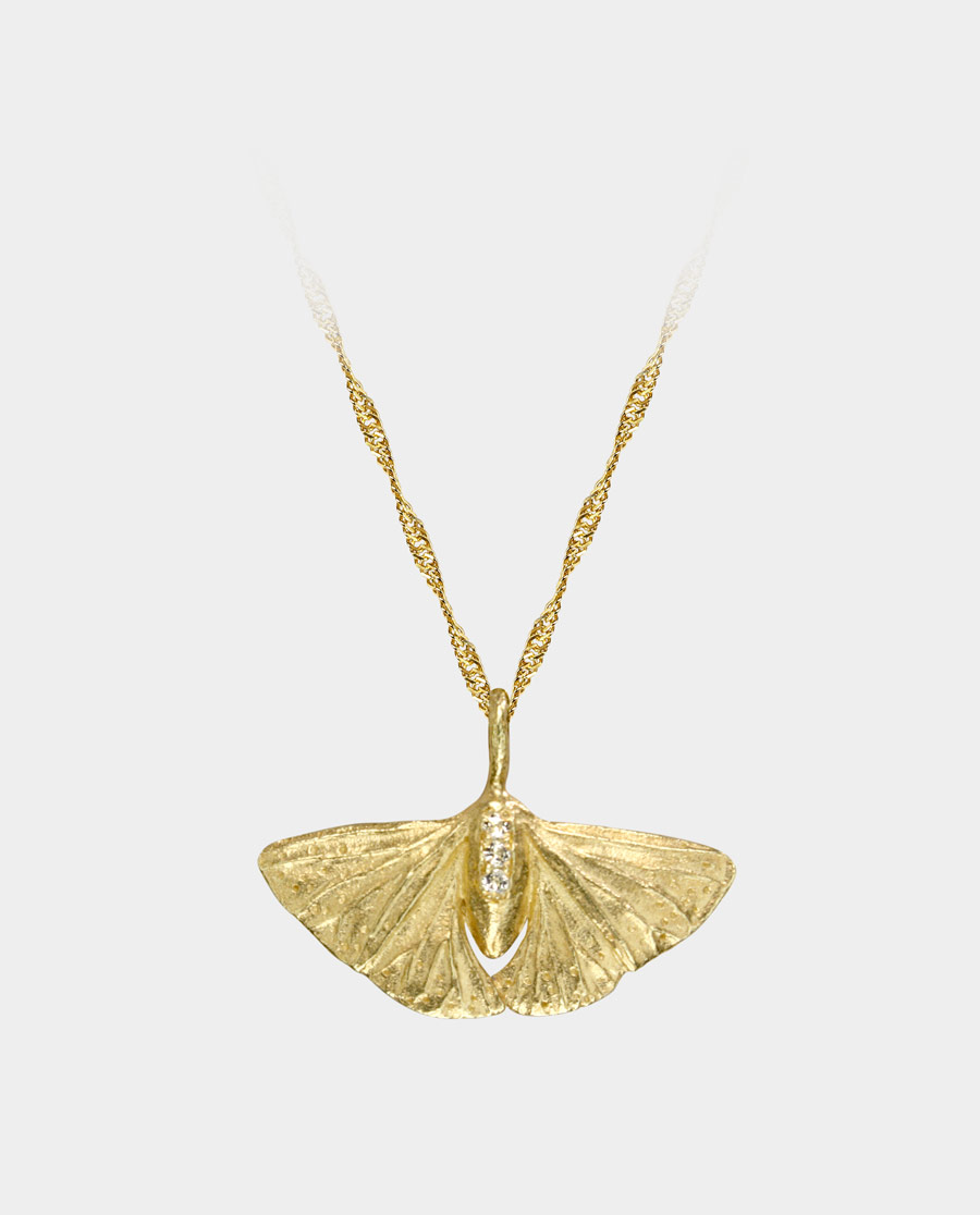 Falena - Natsværmer Halskæde i Guld til Gave