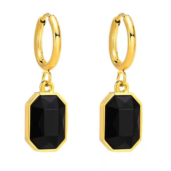 Guld Sort Krystal Creol Ørering - Luksuriøs Elegance