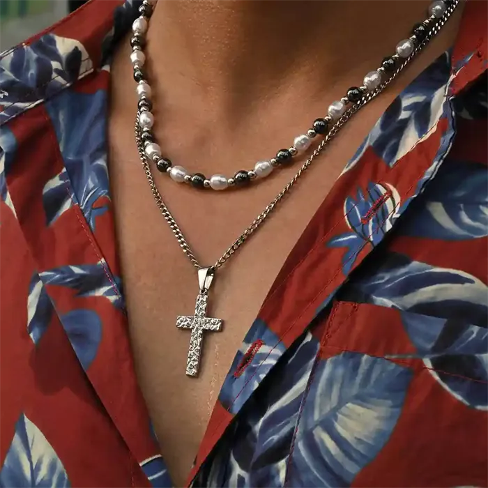 Urban Pearl Steel Duo - Trendy Smykkesæt til Mænd