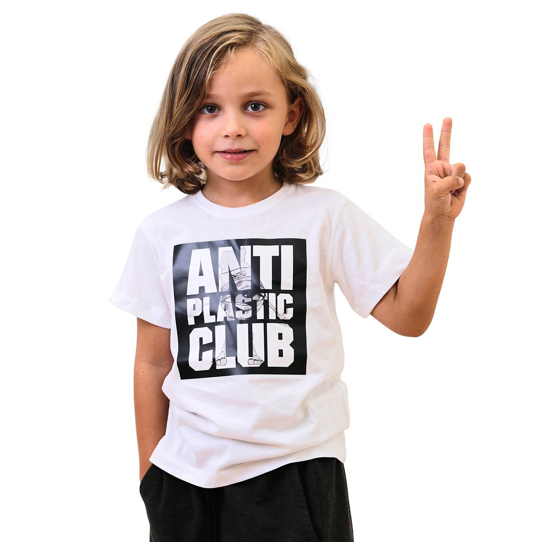 Anti Plastic Club - Limiteret Hvid T-shirt Kids - Drengpige