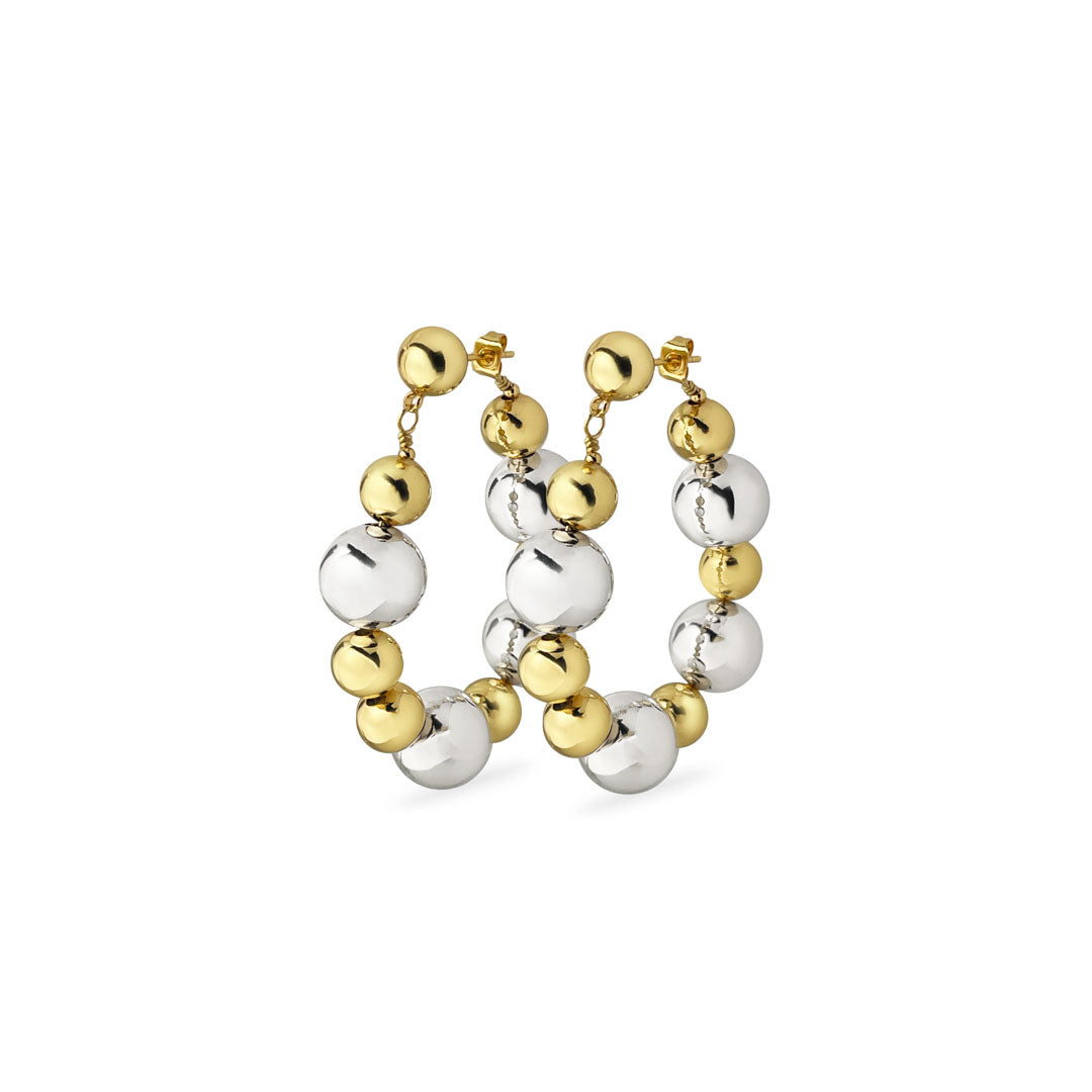 øreringesæt  Hoops - Celestialsparkle - 18 Karat Forgyldt Og Forsølvede Perler