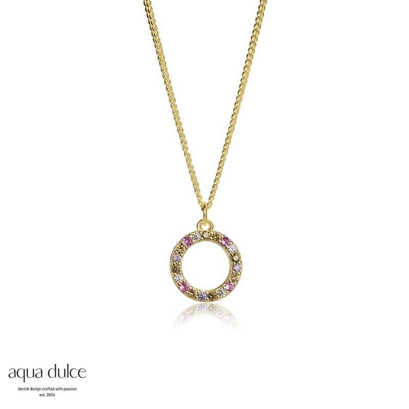 Pastel Circle Necklace  Golden
