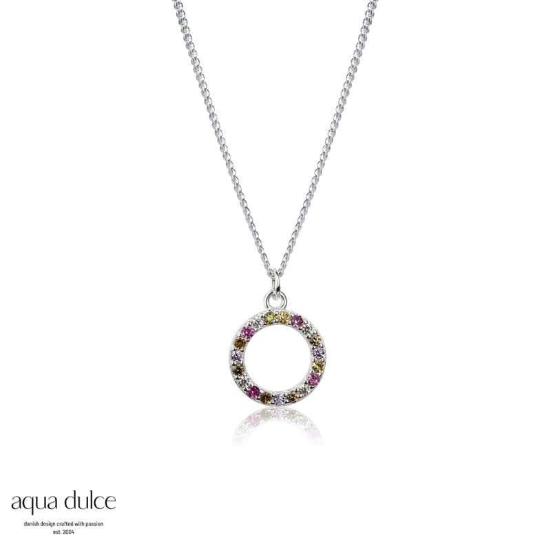 Pastel Circle Necklace  Silver