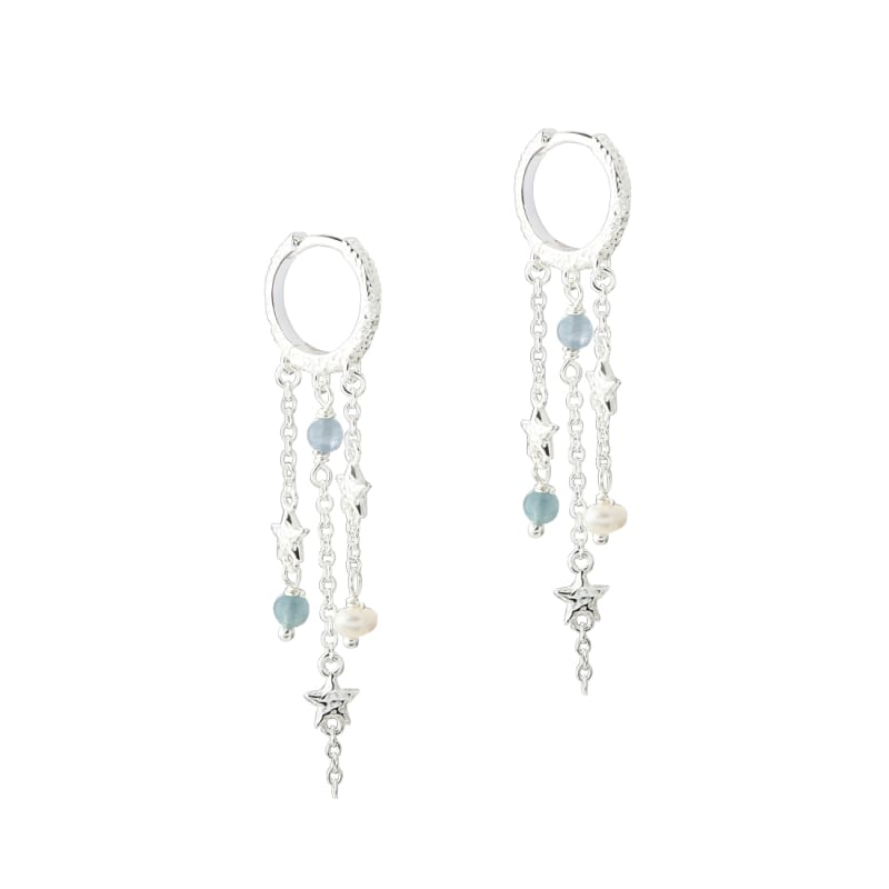 Stella Hoop Blue   Silver