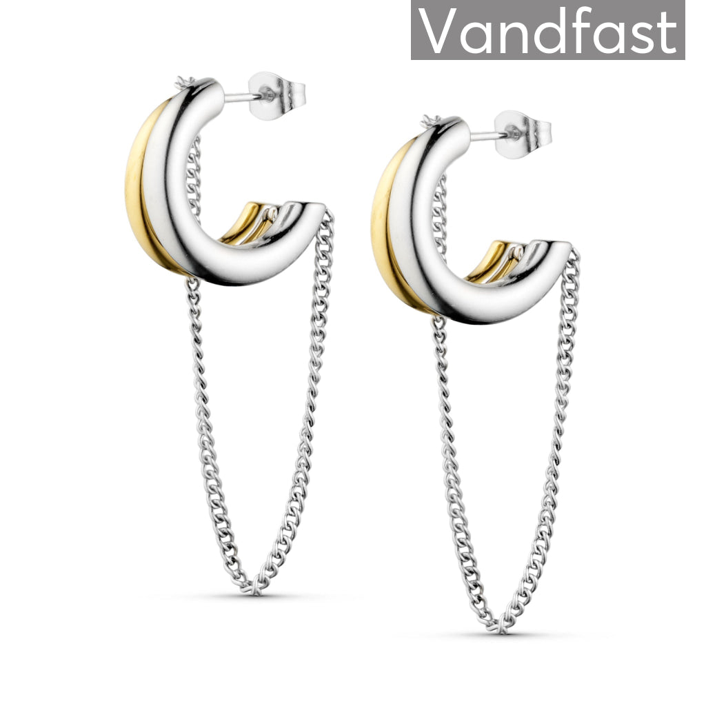 Annebrauner Chunky Mix Chain ørering 18k Guldbelagt