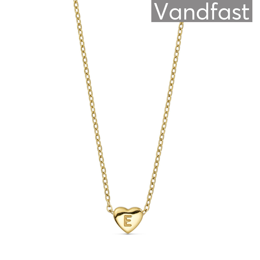 Annebrauner Heart Letter Halskæde 18k Guldbelagt - E