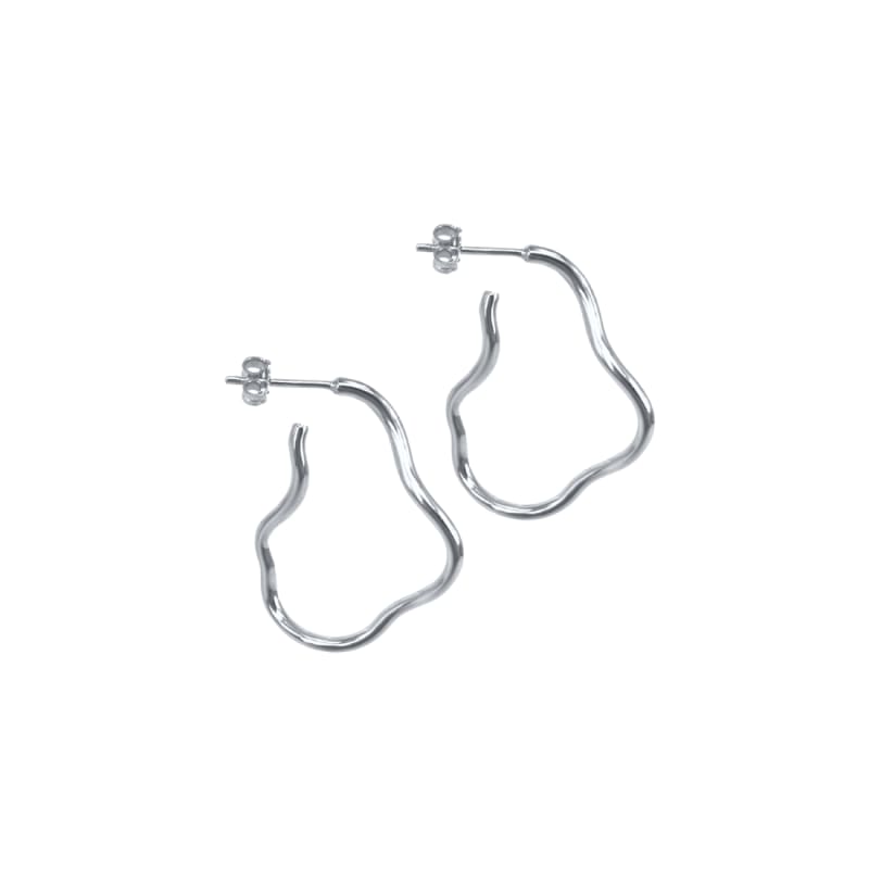 Curly Hoop  Silver