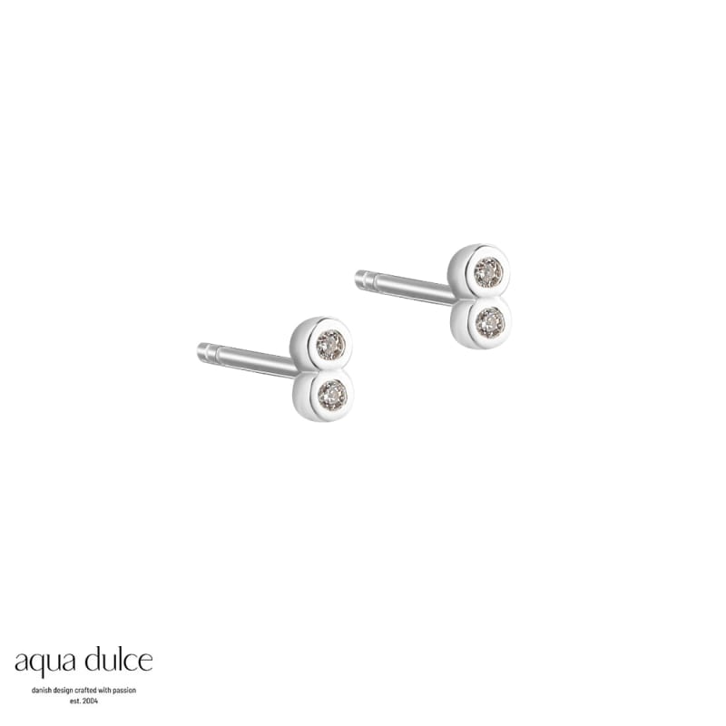 Tiny Clear Earstud  Silver
