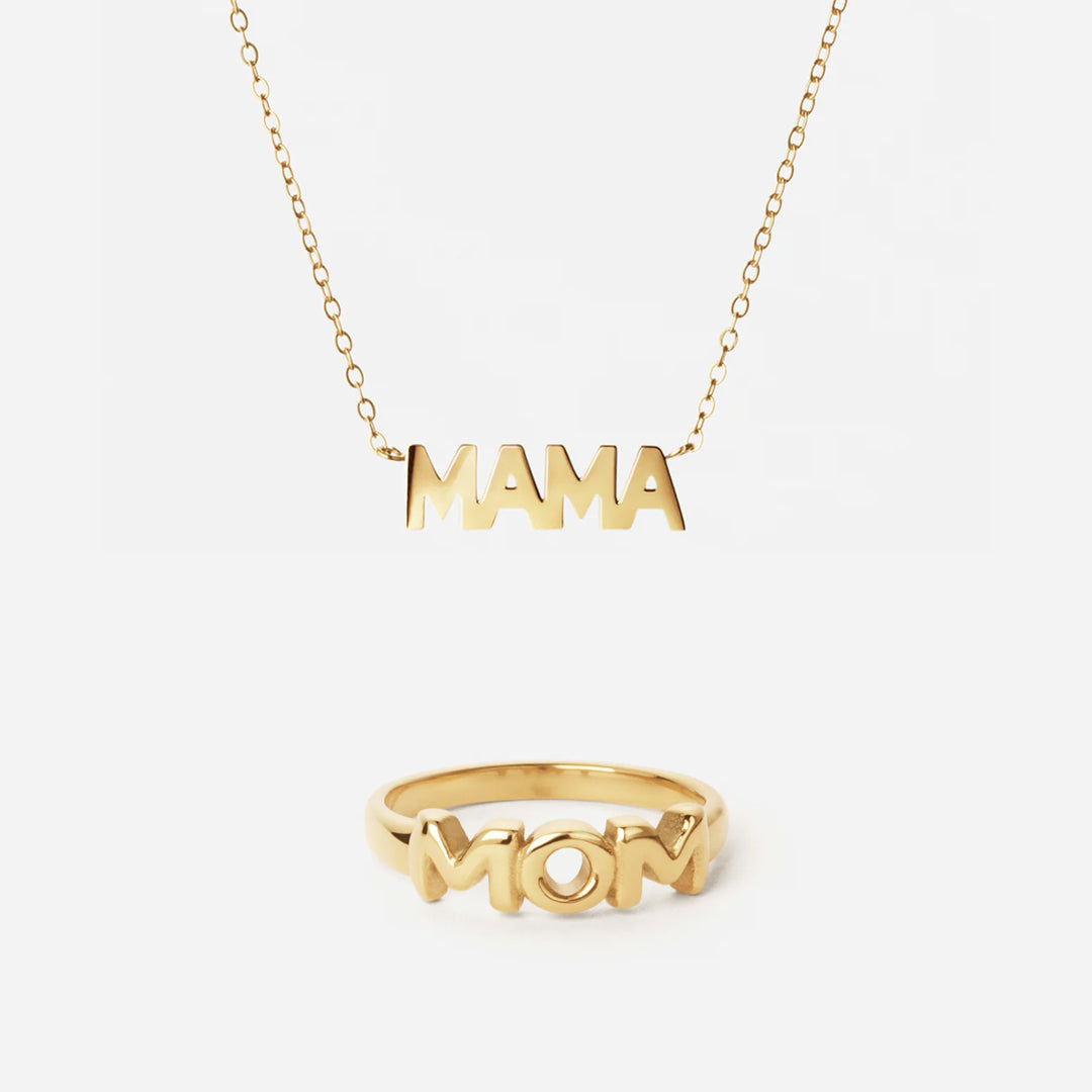 Mama Halskæde Mom Ring 18k Guldbelagt