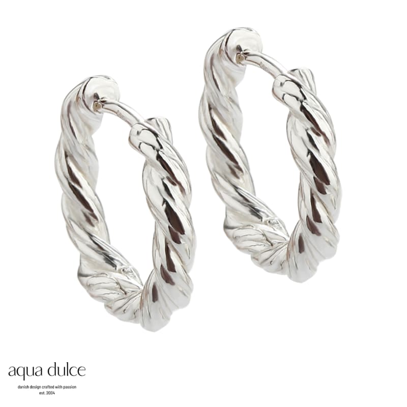 Curly Hoop Medium  Silver