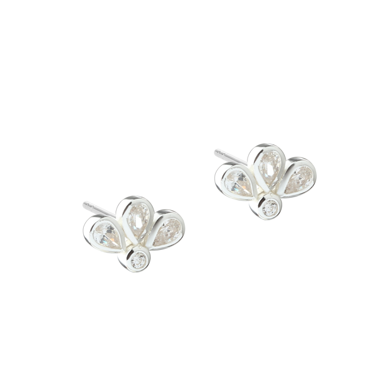 Nora Clear Flower  Silver