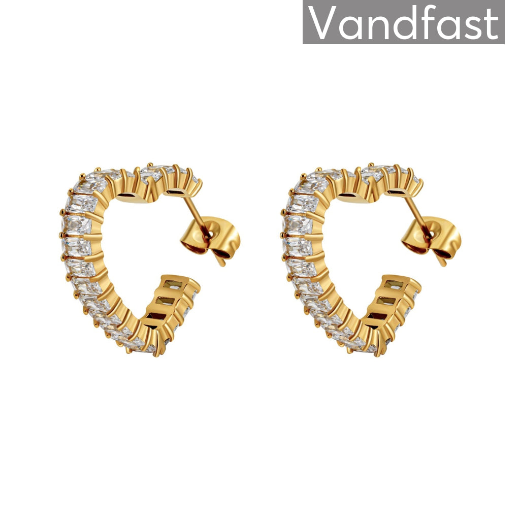 Annebrauner Deluxe Heart øreringe 18k Guldbelagt