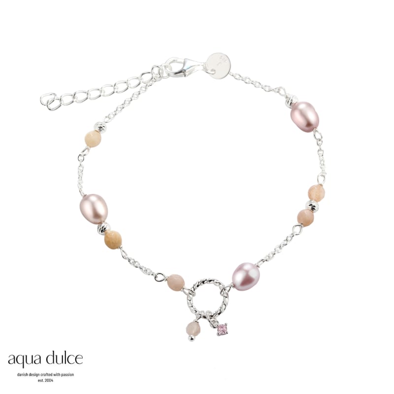 Koi Rose Pearl Bracelet  Silver