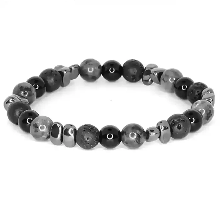 Obsidian Stone Armbånd  -  Herrearmbånd 8 Mm