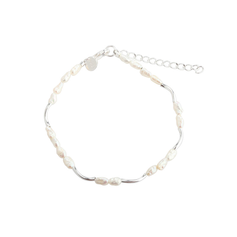 Alura White Bracelet   Silver