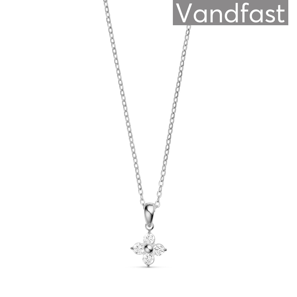 Annebrauner Zirconia Flower Halskæde