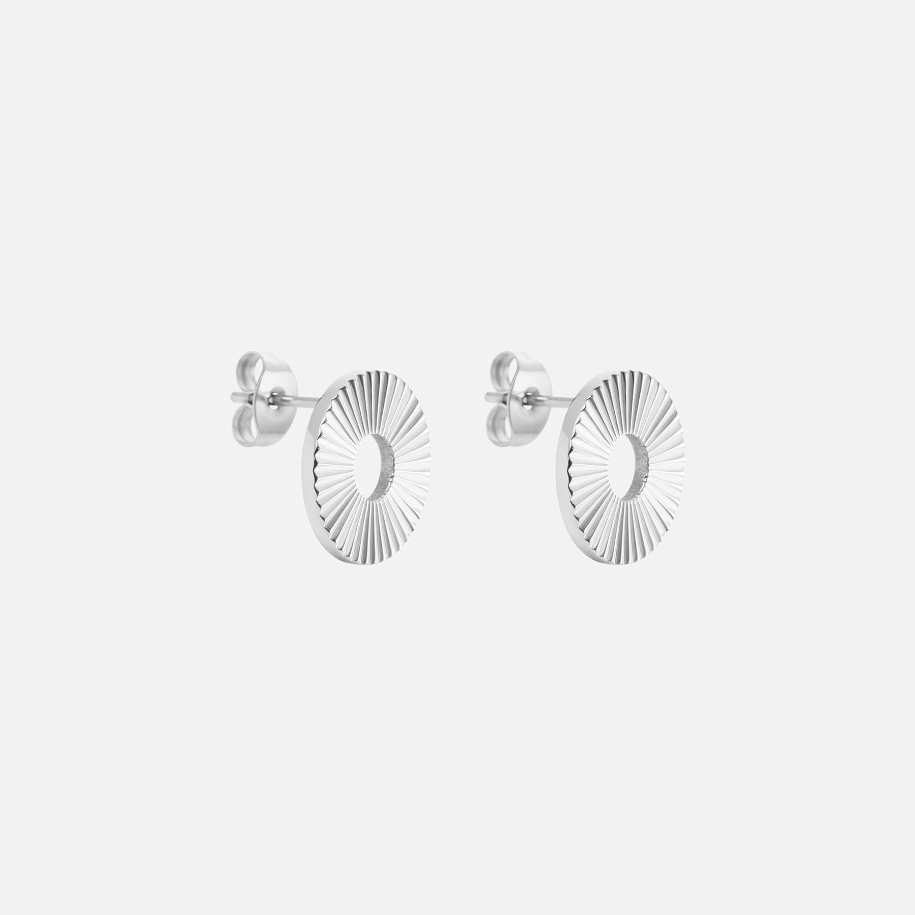 Sunset Cirlce Studs Sølvfarvet