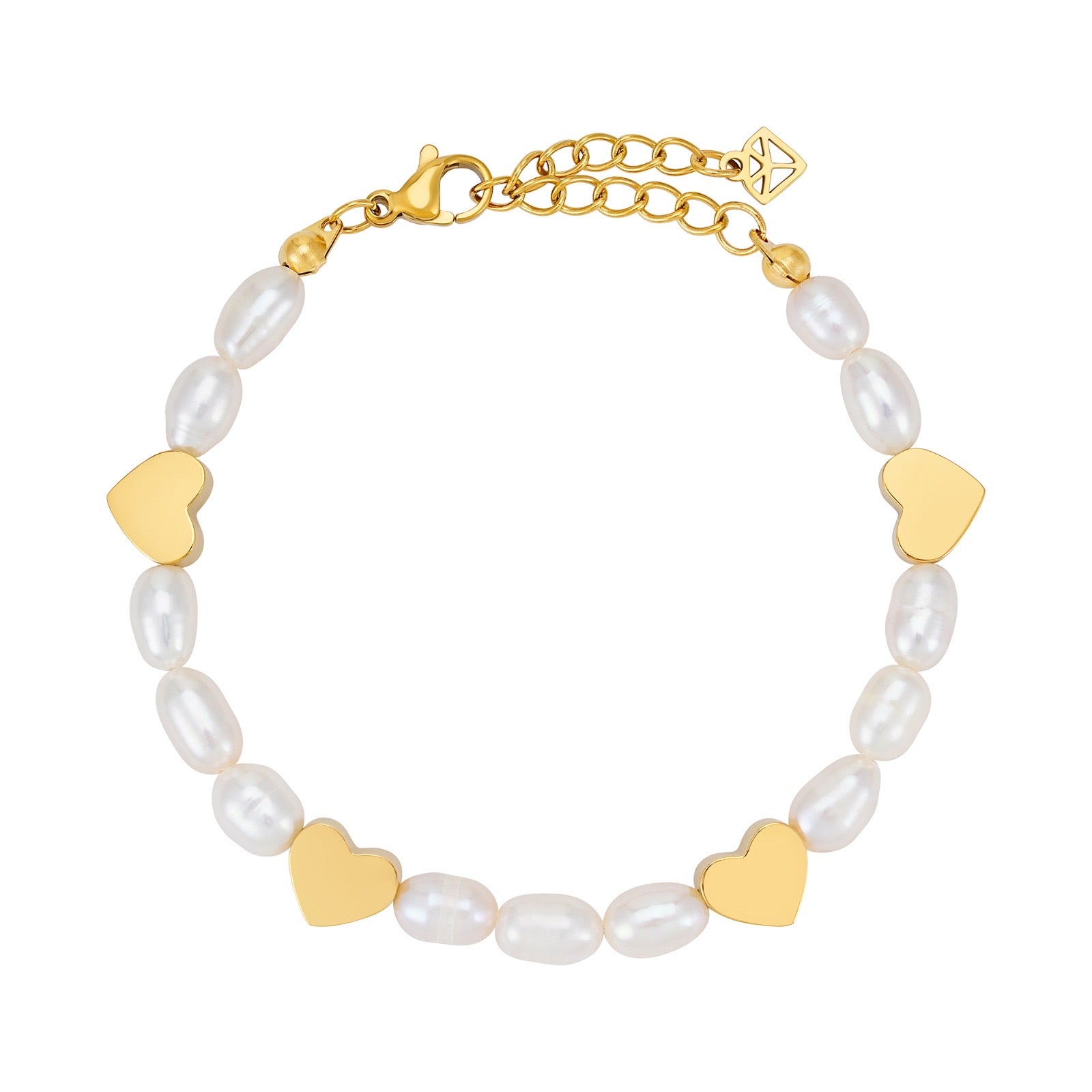 Annebrauner Pearl Love Armbånd 18k Guldbelagt