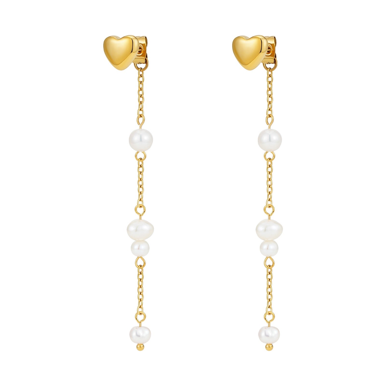 Annebrauner Palermo Pearl Love øreringe 18k Guldbelagt