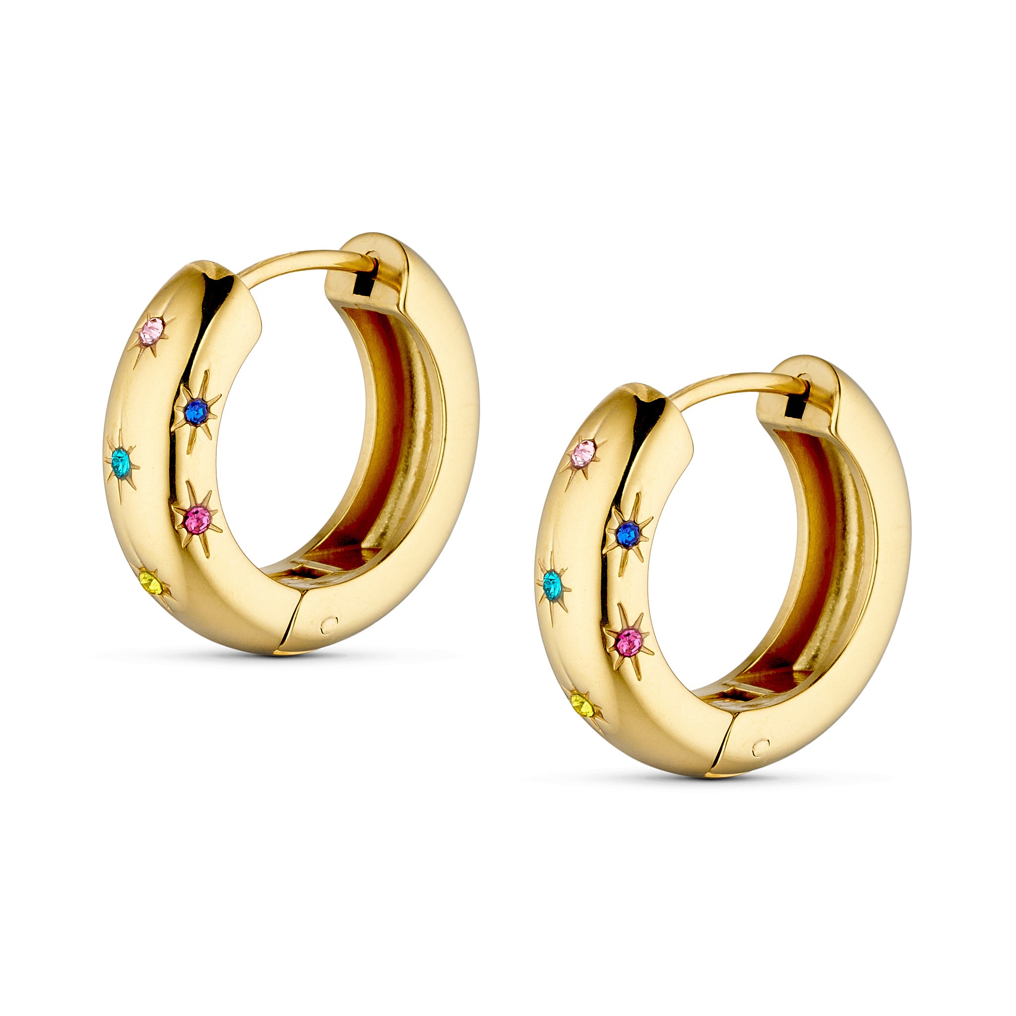 Annebrauner Chunky Multicolor øreringe 18k Guldbelagt