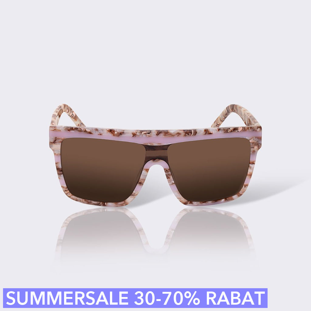Dropps Exclsv Solbriller - Eyecatcher Canyon - I Brun  Rosa Klippemønster Med Brune Brilleglas