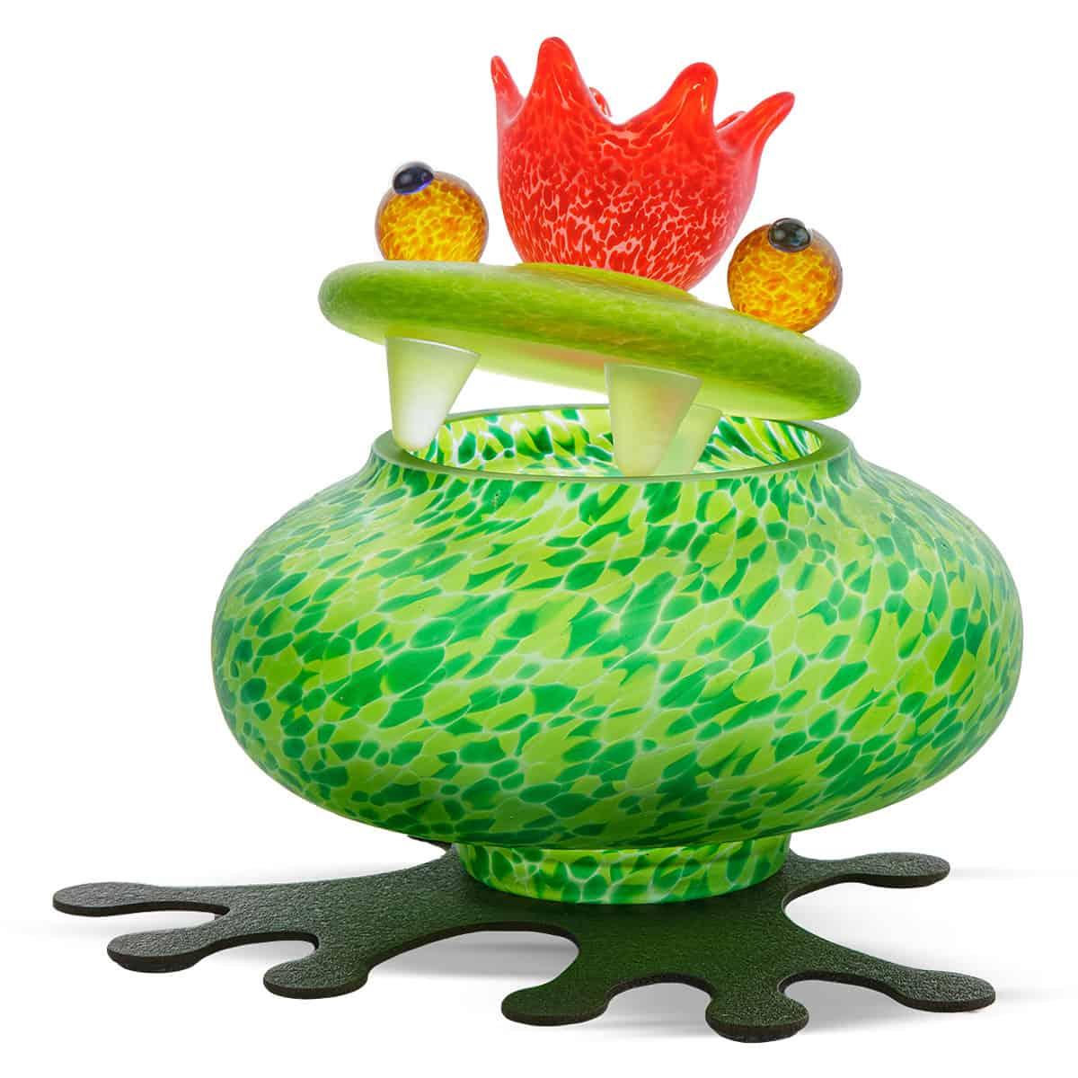Glasfrø Med Låg Grøn - Borowski Glaskunst
